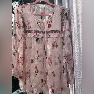 Kate Spade top. Don't remember the name, but it’s kind of a poet’s blouse.